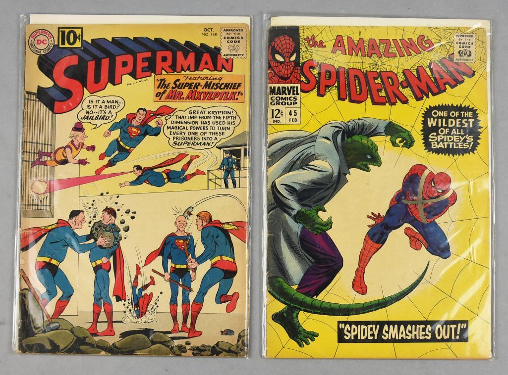 1961 Superman & 1963 Spiderman Comic Books-DC/Marvel (1 of 4)