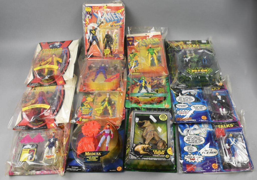 - 13 1990s X-Men Vintage Action Figures, Carded New Old Stock. (1 of 3)