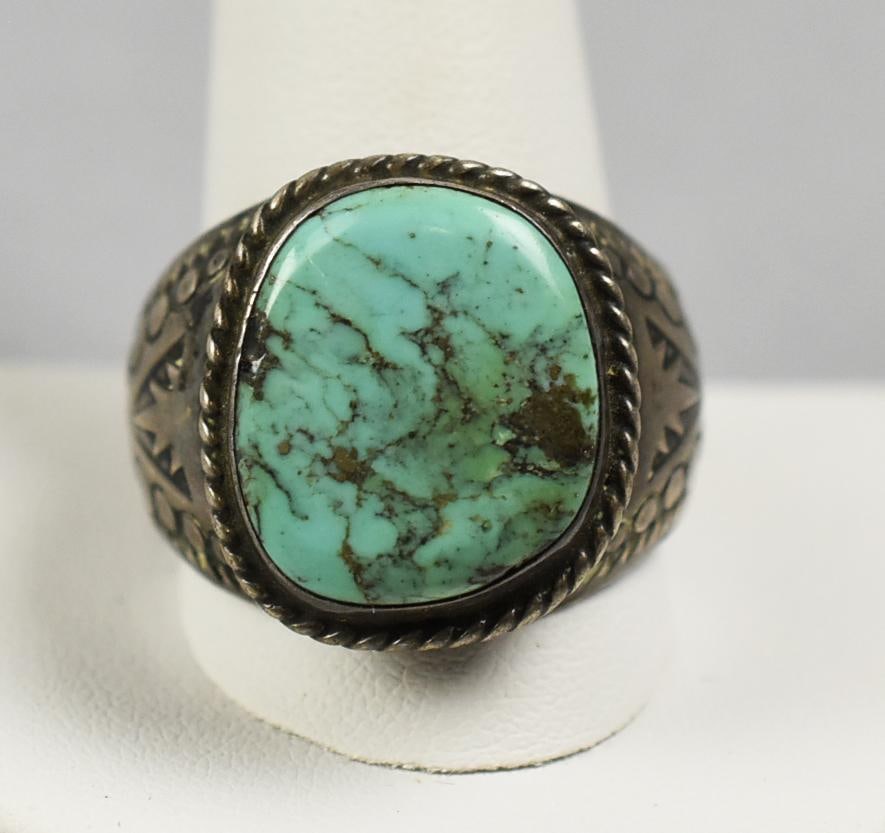 Vintage Mexico Sterling & Turquoise Ring (1 of 6)