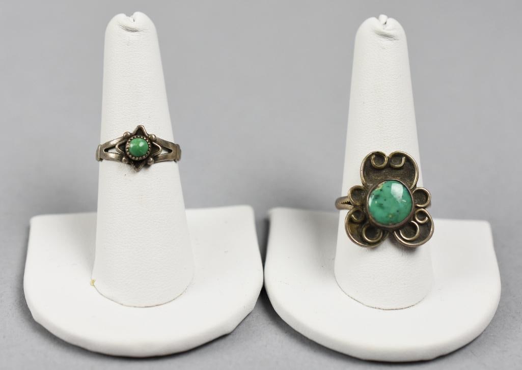 Vintage Native American Turquoise Rings, Bell Trading (1 of 8)