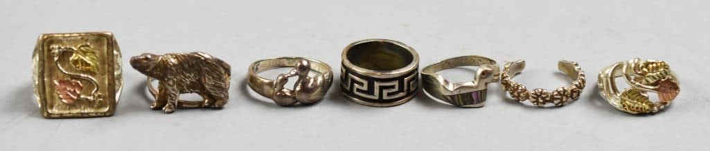 (7) Vintage Sterling Silver Rings, Mexico/Native American (1 of 9)