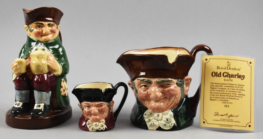 (3) Royal Doulton Toby Jugs, Old Charlie/ Charley (1 of 5)