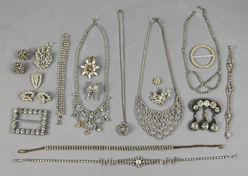Vintage Rhinestone Costume Jewelry, Trifari (1 of 10)