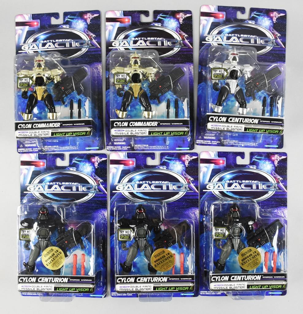 (6) Battlestar Galactica Figures-Carded-Ship Box - NOS (1 of 4)