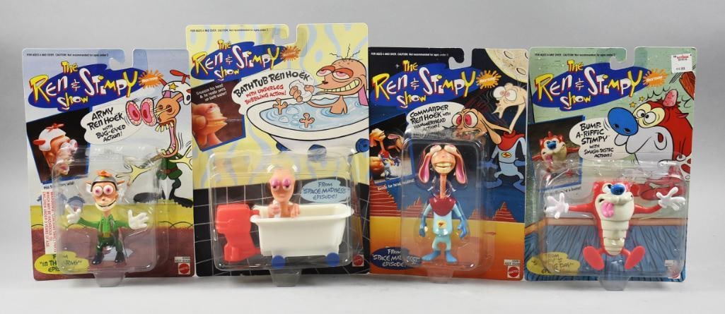 (4) Mattel Ren & Stimpy Action Figures Carded - NOS (1 of 2)