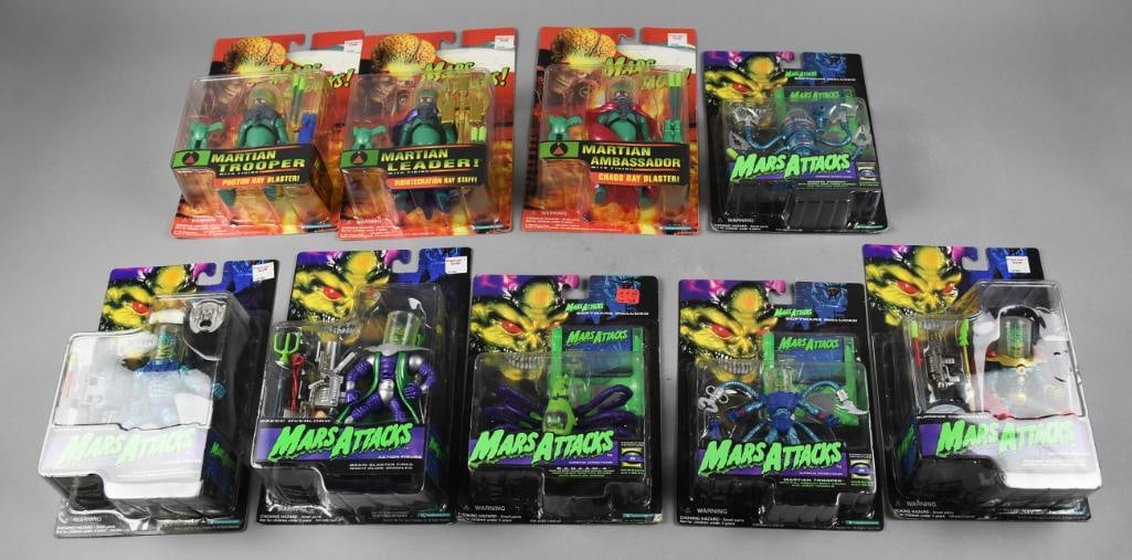 (9) Mars Attacks Action Figures - Carded, MIP - NOS (1 of 2)