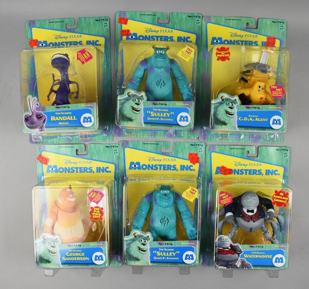 (6) 2001 Monster's Inc, Pixar Action Figures, Carded - NOS (1 of 3)