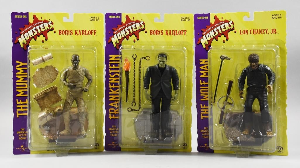 (3) Sideshow Toys Universal Monsters Action Figs-Carded-NOS (1 of 3)