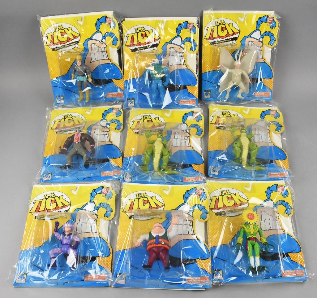 (9) The Tick Action Figures, Carded, Mfg Shipping Box - NOS (1 of 4)