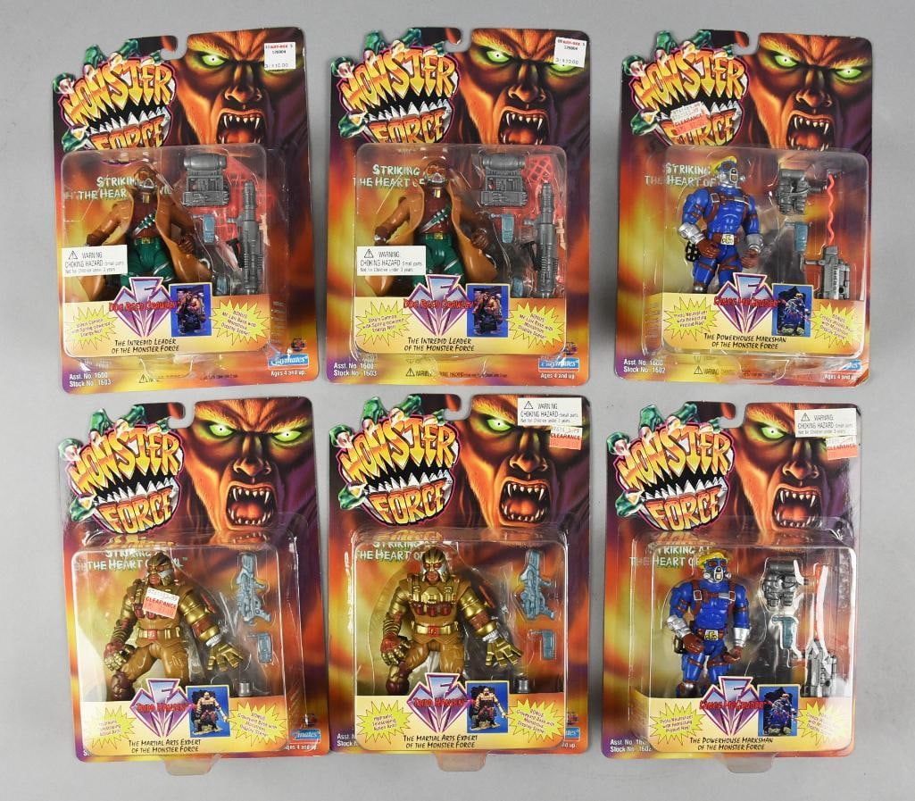 (6) Monster Force Action Figures, Carded, Mint - NOS (1 of 3)