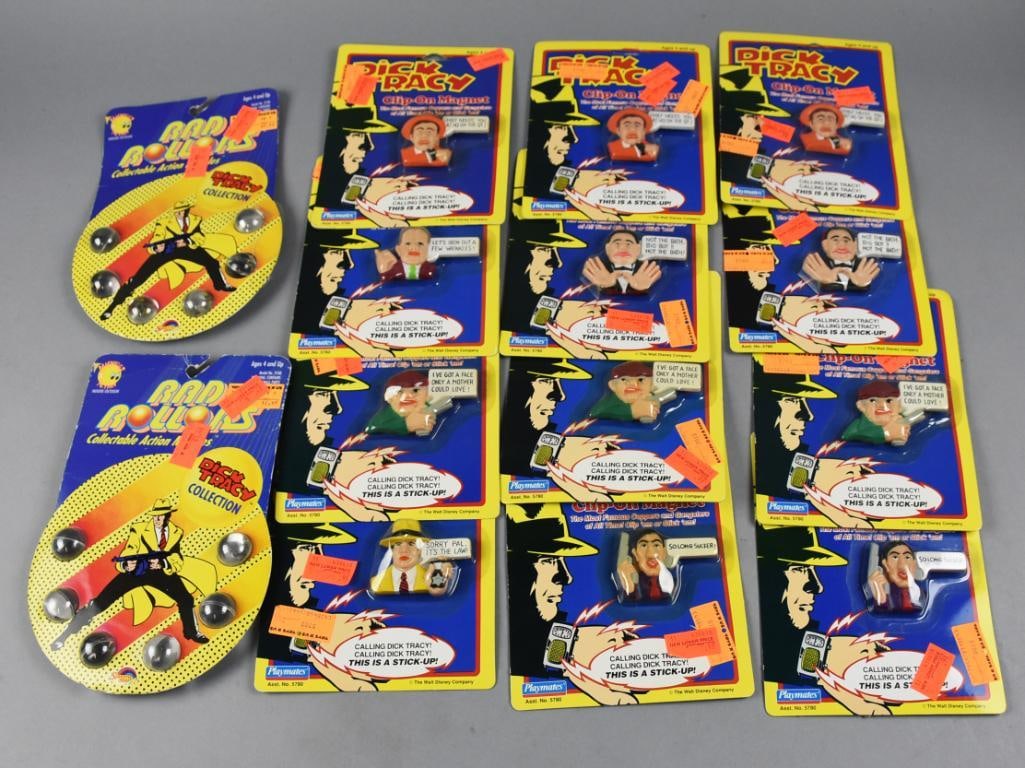 (14) 1990 Dick Tracy Rad Rollers/Clip on Magnets-Card - NOS: NOS-14 1990 Dick Tracy Rad Rollers & Clip on Magnets, Carded, Mint.? From the home of the largest toy collector on the west coast. From Playmates.