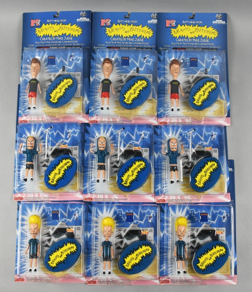 (9) 1998 Beavis & Butt-Head Action Figures, Carded - NOS (1 of 3)