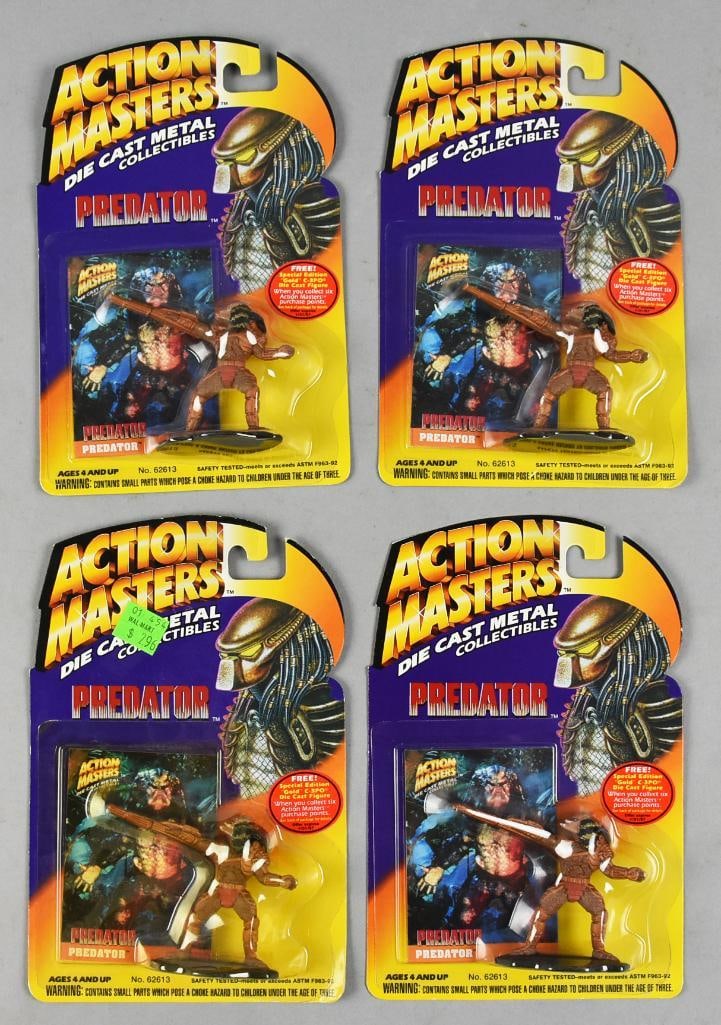 (4) Predator Action Masters Die Cast Metal, Carded - NOS: Predator Action Masters Die Cast Metal, Carded - NOS. Four of the same. From the home of the largest toy collector on the west coast.By Kenner.