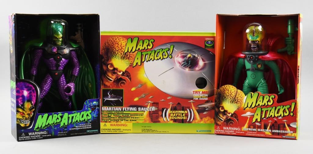 (3) Mars Attacks Action Figures, Mint in Box, New Old Stock (1 of 2)