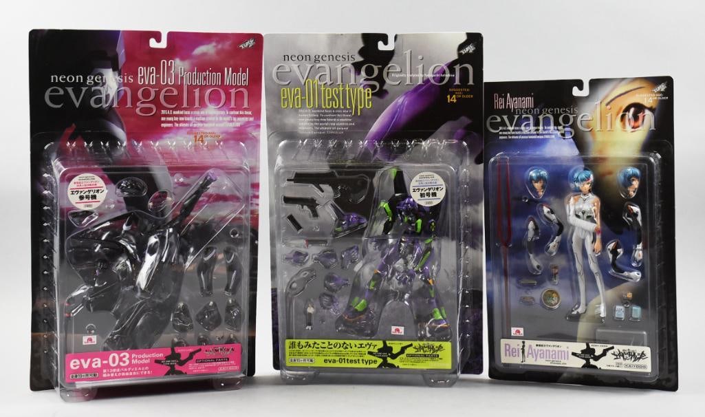 (3) Evangelion Action Figures, Carded, Mint, New Old Stock (1 of 2)