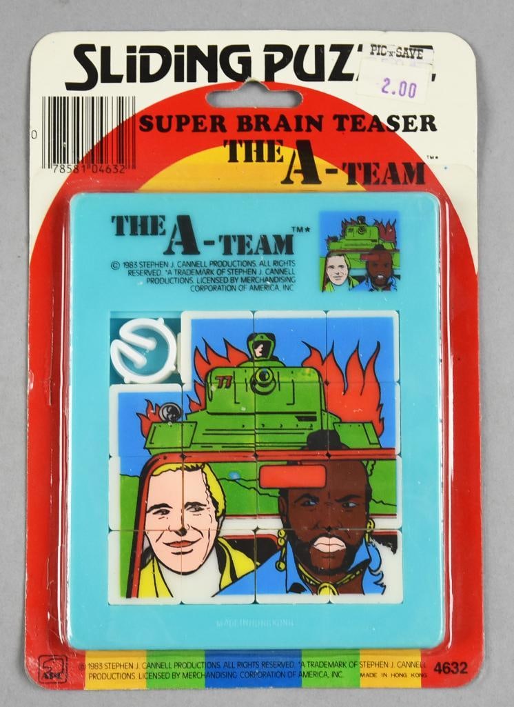 1983 A-Team Sliding Puzzle Super Brain Teaser-MOC-NOS: 1983 A-Team Sliding Puzzle Super Brain Teaser-MOC-NOS. From the home of the largest toy collector on the west coast.