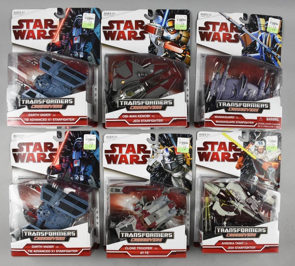 (6) Star Wars Transformers Action Figures, Carded - NOS (1 of 3)