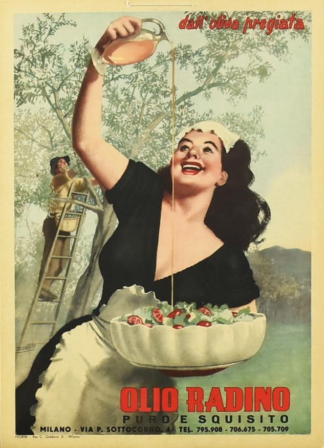 1948 Olio Radino Italian Olive Oil Gino Boccasile (1 of 5)