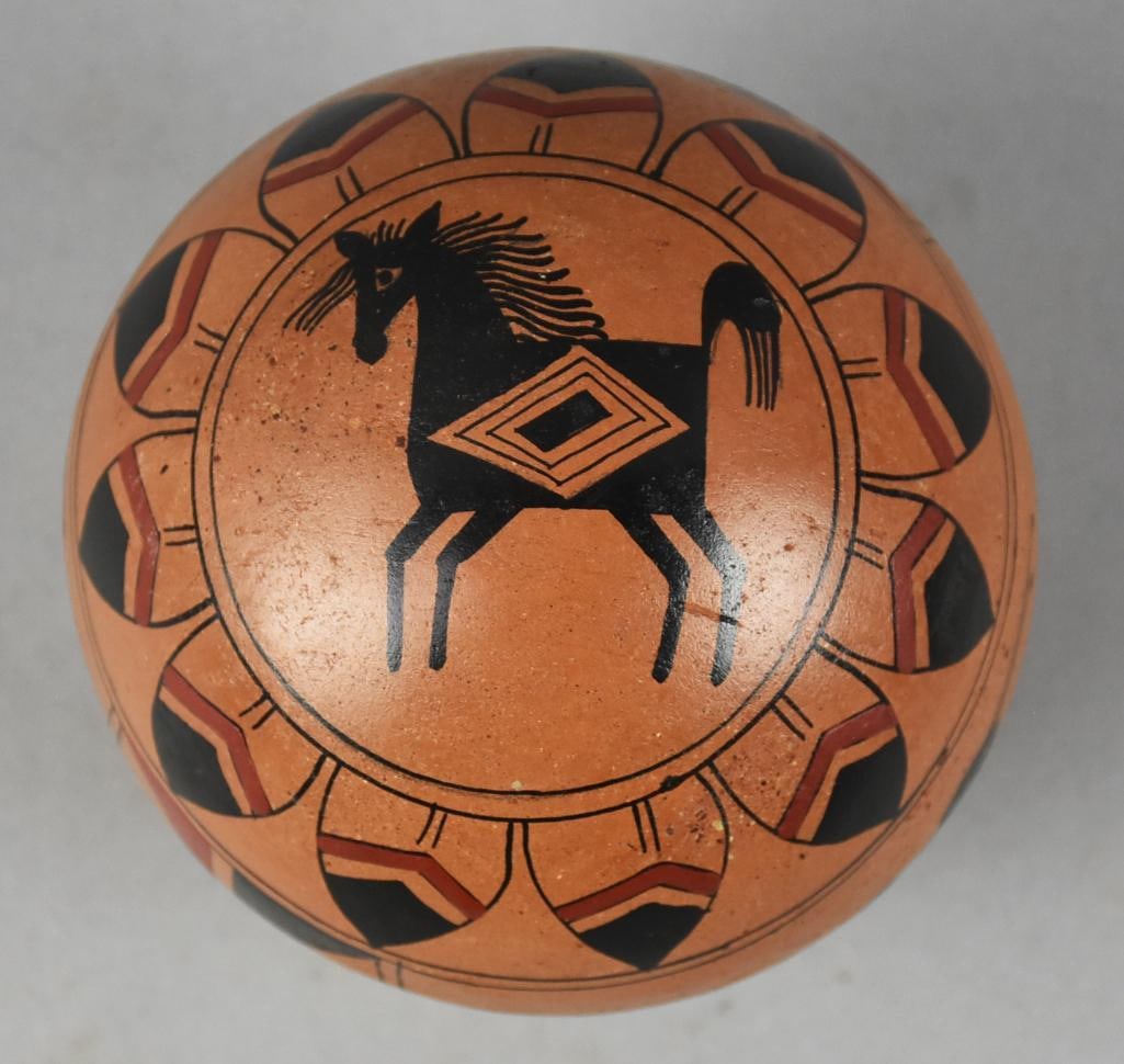 Jose Lucano Mexican Pottery, Globe, Hand Painted (1 of 7)