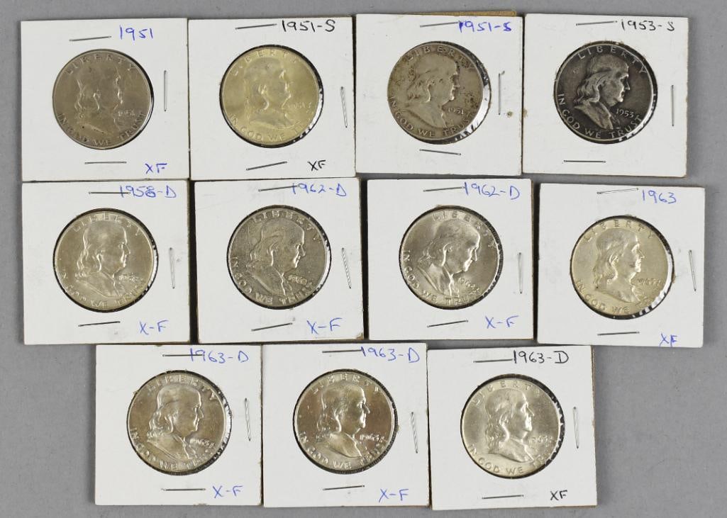 (11) 1951-1963 Franklin Half Dollars - (1 of 3)