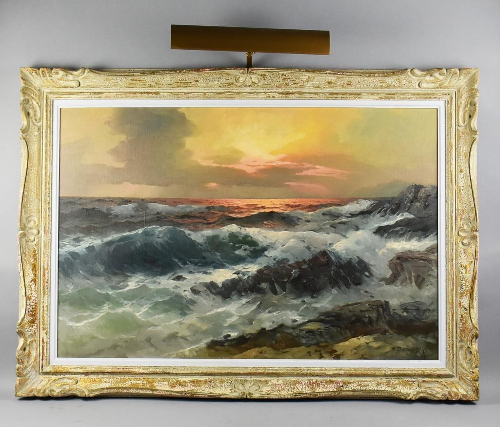 Alexander Dzigurski (1911-1995) Oil on Canvas Seascape (1 of 6)