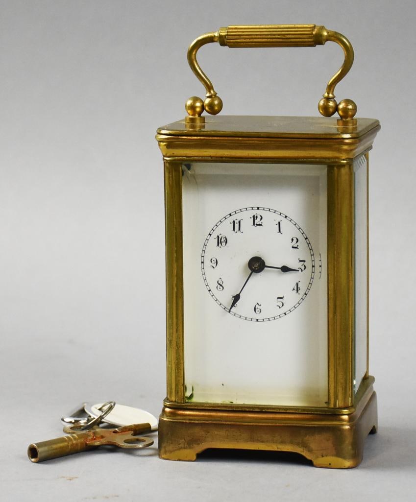 Fair Haven Mfg Co. Brass Carriage Clock w/ Key (1 of 13)