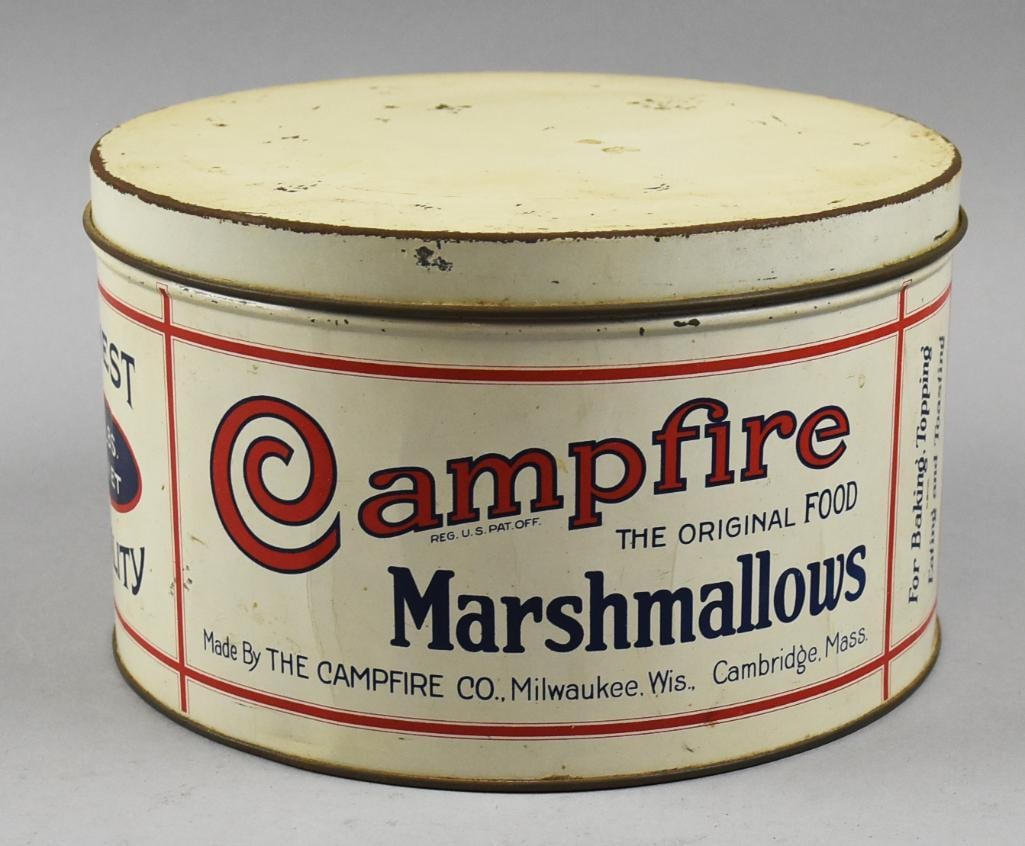 c1930 Campfire Marshmallow Advertising Tin (1 of 6)