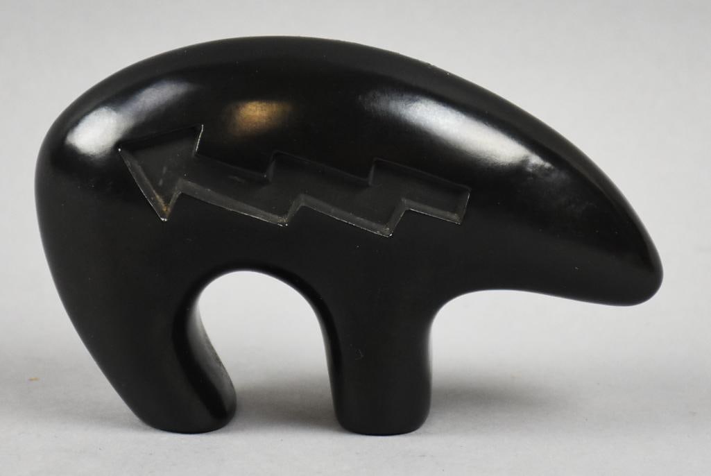 Navajo Adakai Bear Figurine, Heartline Arrow, Signed (1 of 5)