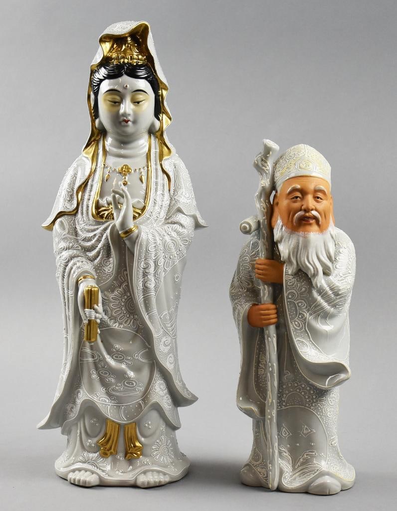 Vintage Japanese Porcelain Figures, Kannon & Jurojin (1 of 5)