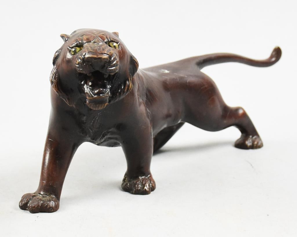 c1970 Japanese Bronzed Cast Iron Tiger (1 of 5)