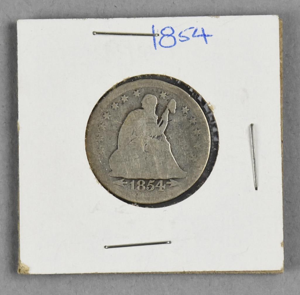 1854 Seated Quarter, Good Circulated (1 of 2)