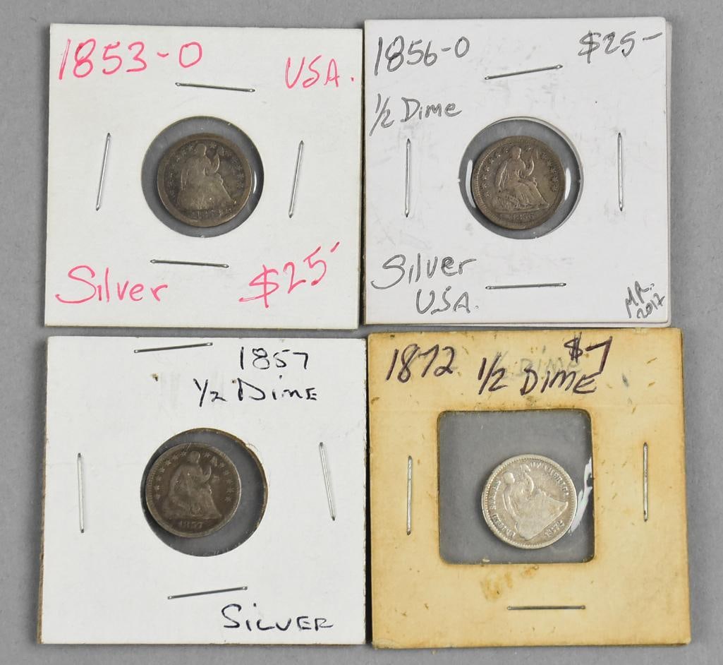 1853, 1856, 1857 & 1872 Seated Liberty Half Dimes (1 of 4)