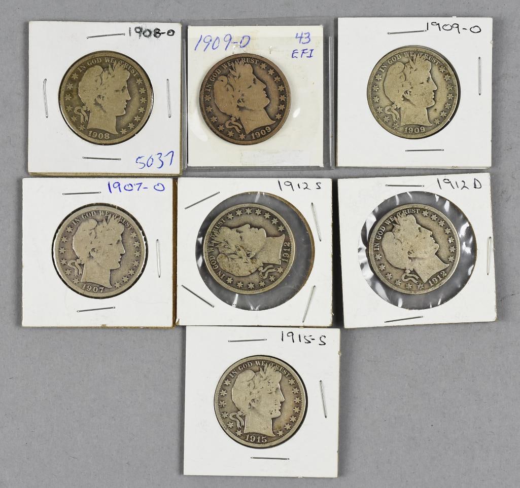 1907-1915 Barber Half Dollars, Very Good-Very Fine (1 of 3)
