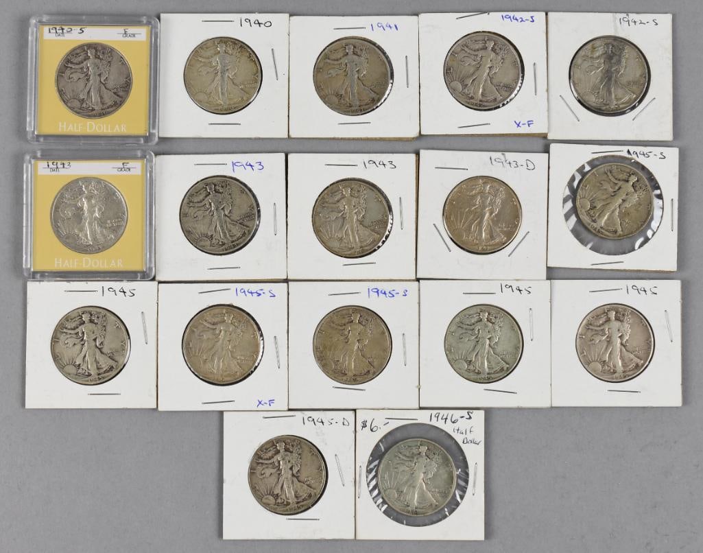 (17) 1940-1946 Walking Liberty Half Dollars (1 of 4)