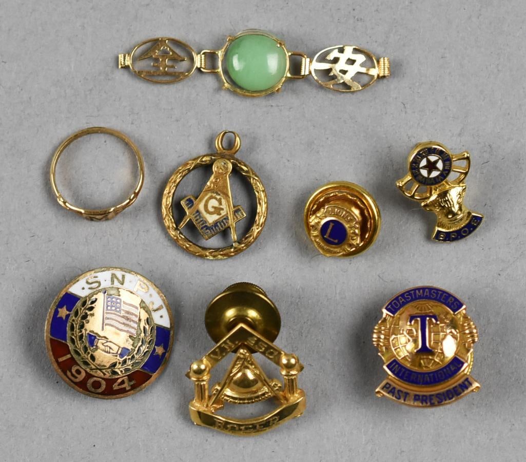 Misc Vintage 10K & 14K Jewelry, Masonic, & Others (1 of 8)