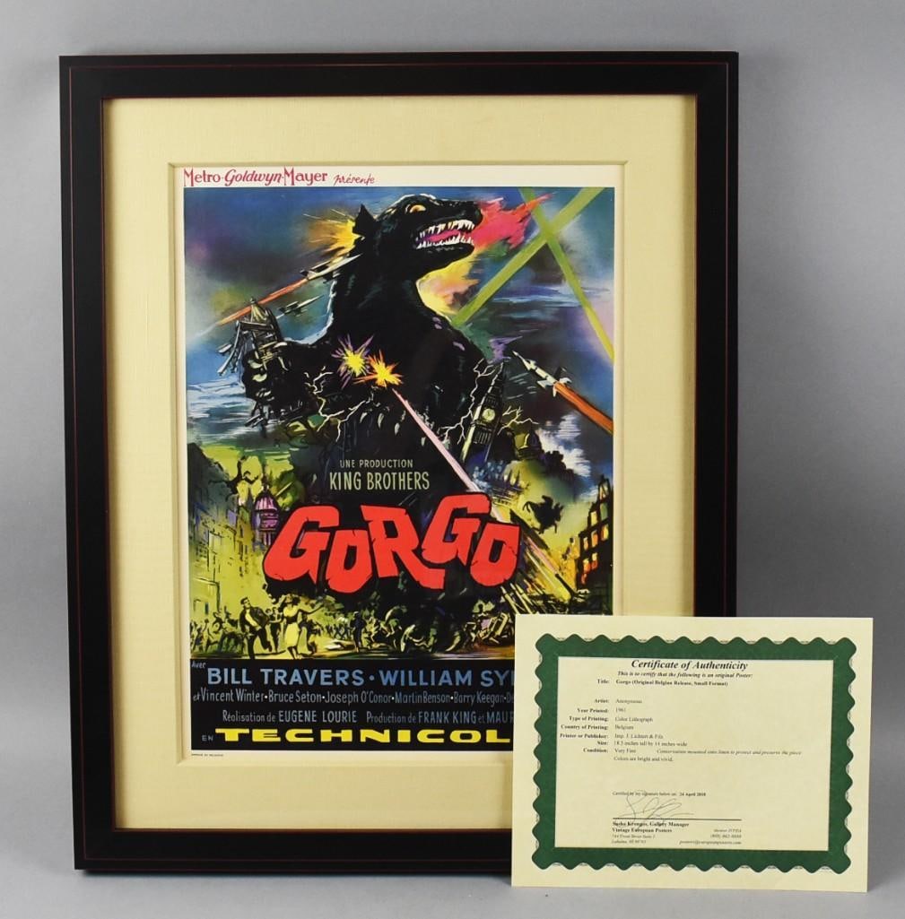 1961 Gorgo Movie Poster, Travers, Sylvester w/COA (1 of 8)
