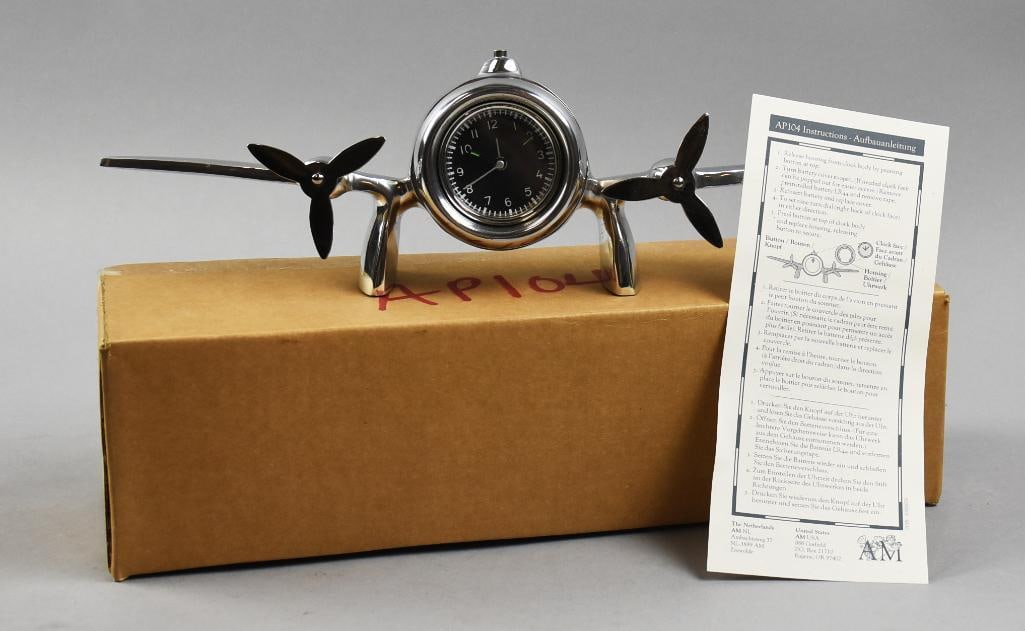 Art Deco Style Flight Clock, Model AP104 w/Original Box (1 of 4)