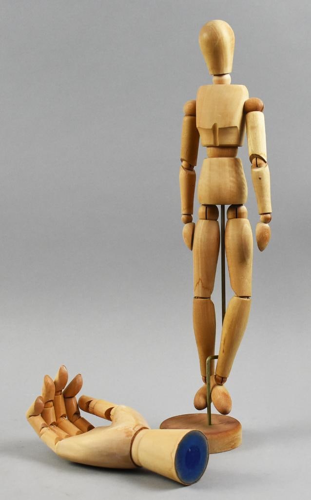 Vintage Wood Artist Model Body and Hand (1 of 4)