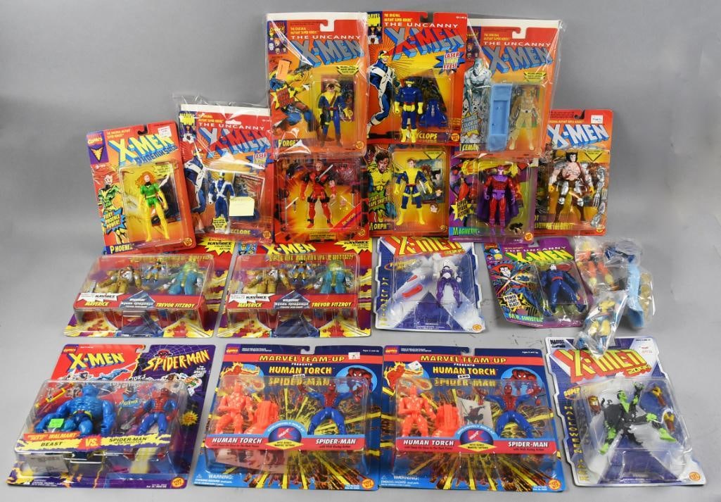 Toy Biz Marvel X-Men/Spiderman Action Figs, Carded, NOS (1 of 6)