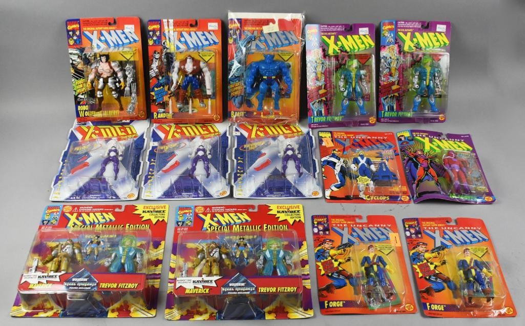 14) Toy Biz Marvel X Men Action Figures, Carded, Nos