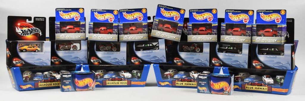 (20) Hot Wheels 100%-Target Exclusive-Carded/Boxed-NOS: There are at least 20 Hot Wheels 100%-Target Exclusive-Mint in Box - NOS. Will list them as they appear on the box list, note, may not be accurate. There are seven JC Whitney Exclusive, four Target Ex