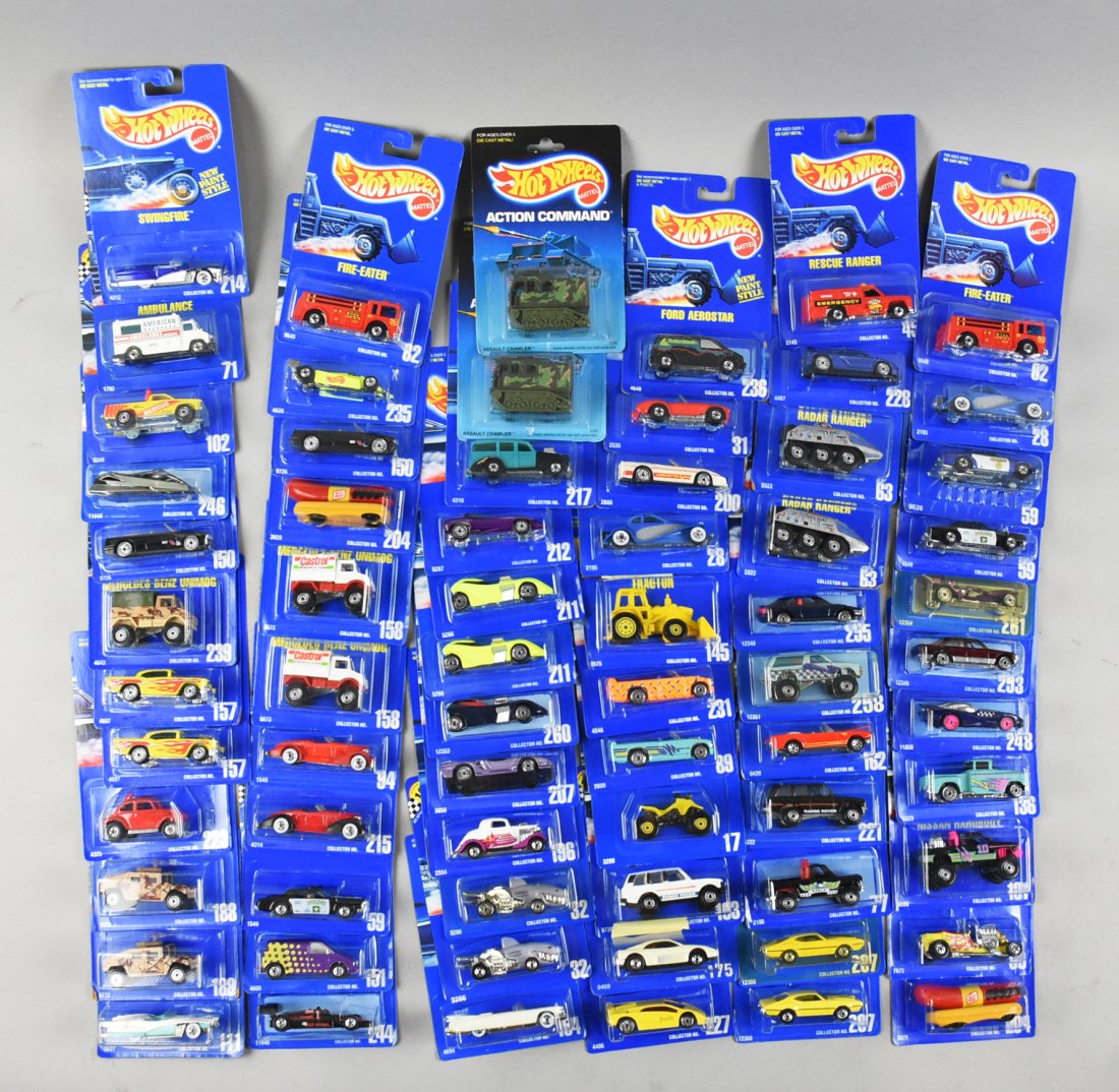 (68) Hot Wheels Basic Blue Card, Asst-Ship Box-Mint-NOS (1 of 6)