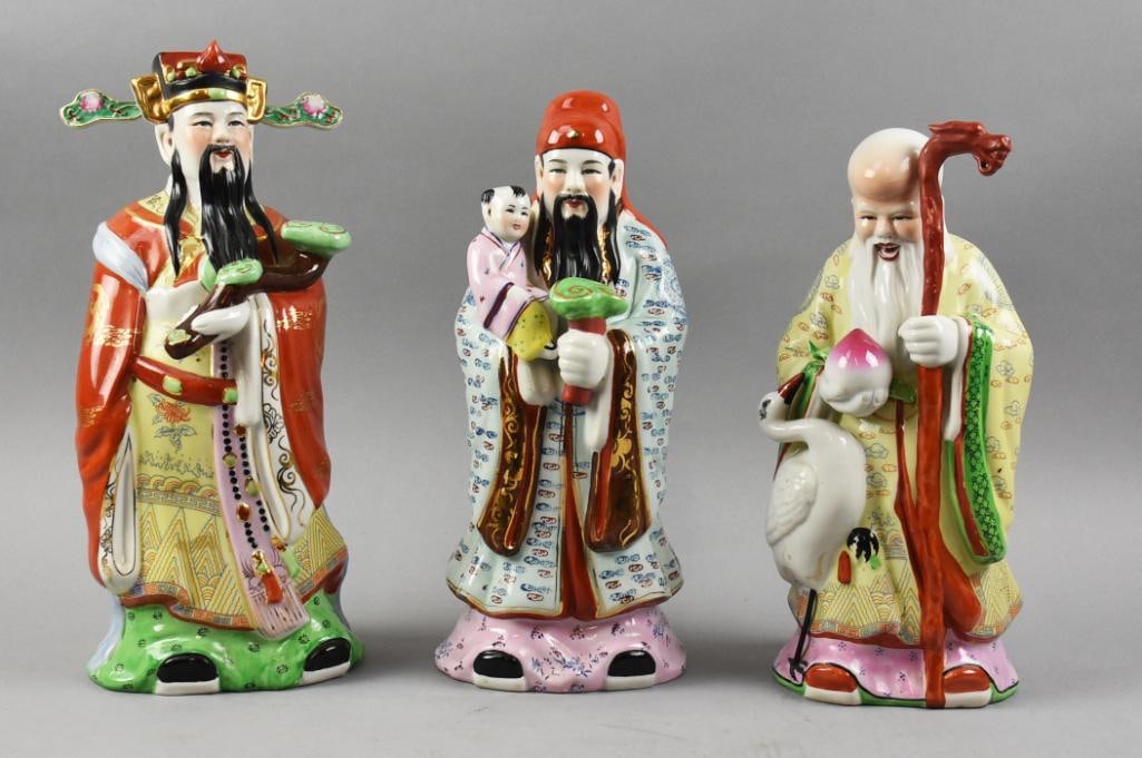 Vintage Chinese Gods Fu Lu Shou in Porcelain (1 of 7)