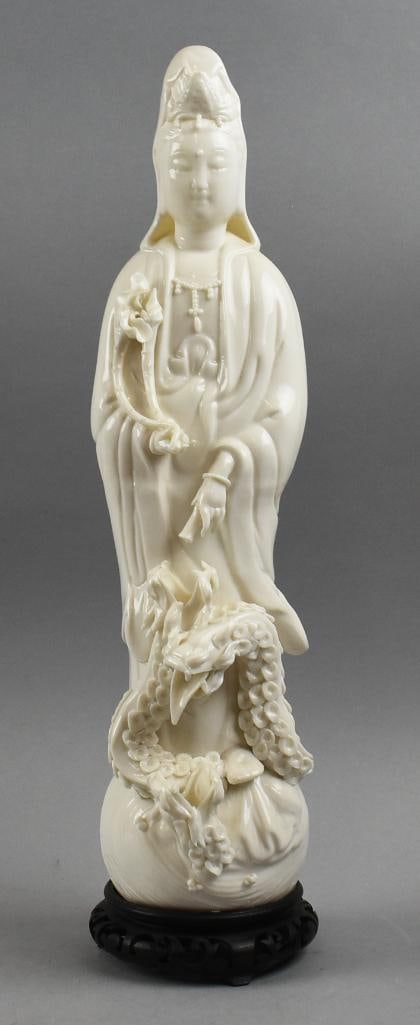 Chinese Dehua Standing Guanyin Goddess Statue (1 of 9)