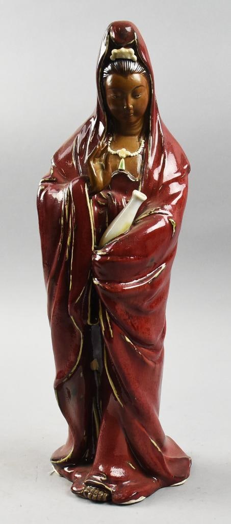 Vintage Chinese Shiwan Guanyin Sculpture (1 of 8)