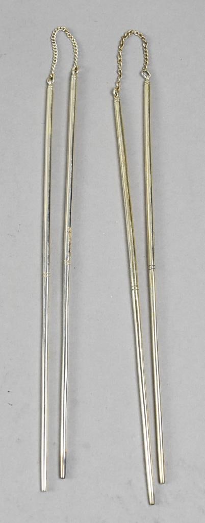 (2pr) Vintage Hong Kong Sterling Silver Chopsticks (1 of 3)