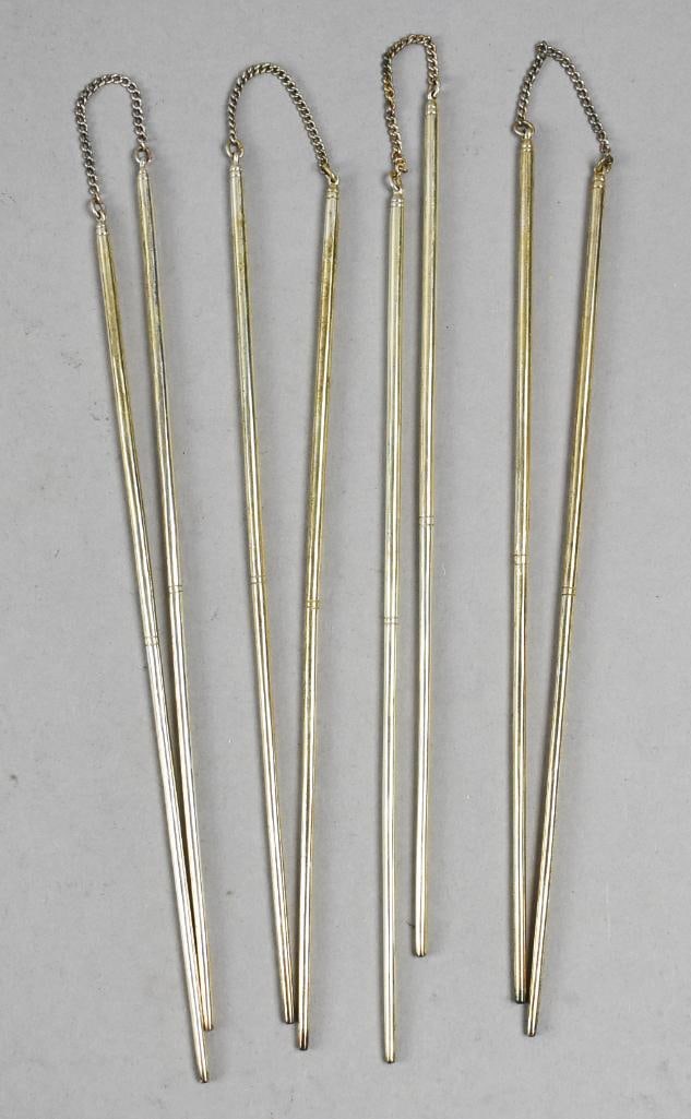 (4pr) Vintage Hong Kong Sterling Silver Chopsticks (1 of 4)