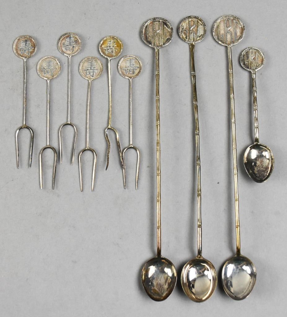 Vintage Hong Kong Sterling Spoons, Cocktail Forks (1 of 7)