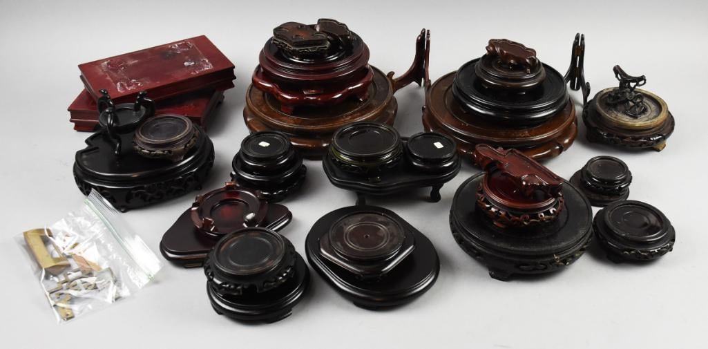 (34) Vintage Asian Rosewood Stands & Brass Hardware (1 of 3)