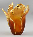 Daum France Tulip Vase w/ Gold Accents, Limited Edition 1/25